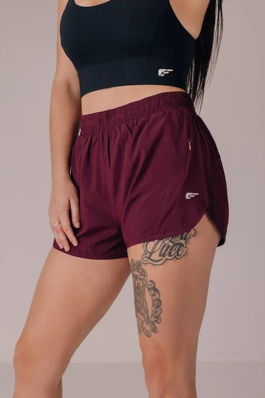 Palmfit womens shorts burgundy side view