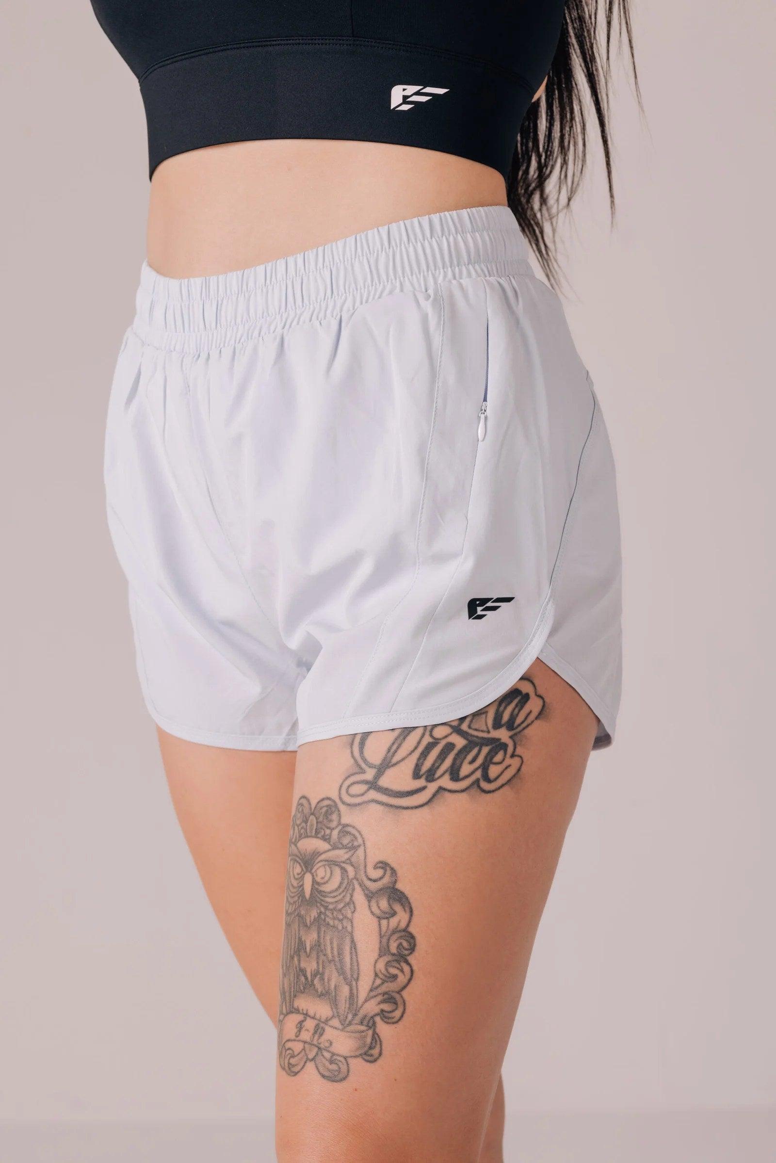 Palmfit womens shorts white side profile