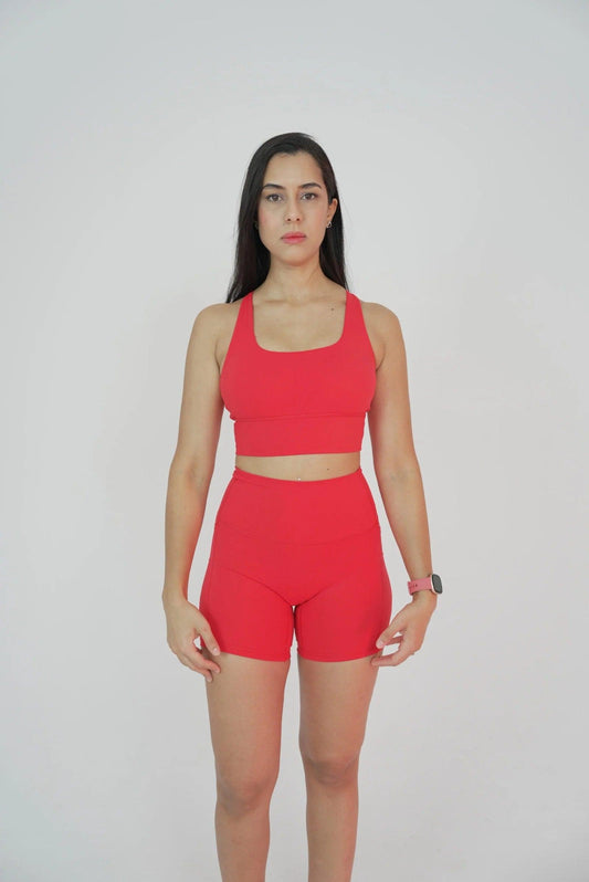 Unity Sports Bra Red Front View