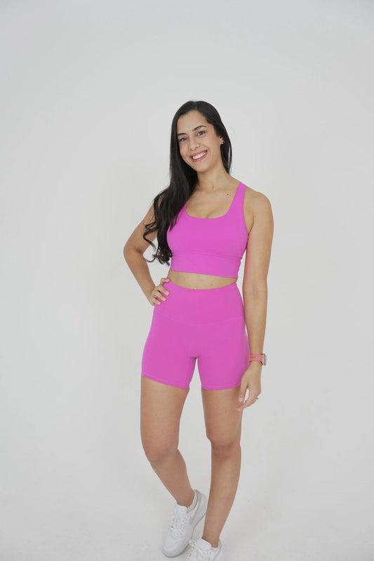 Unity shorts for women rosy front view
