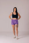 Evolve 3.0 shorts for women purple front view

