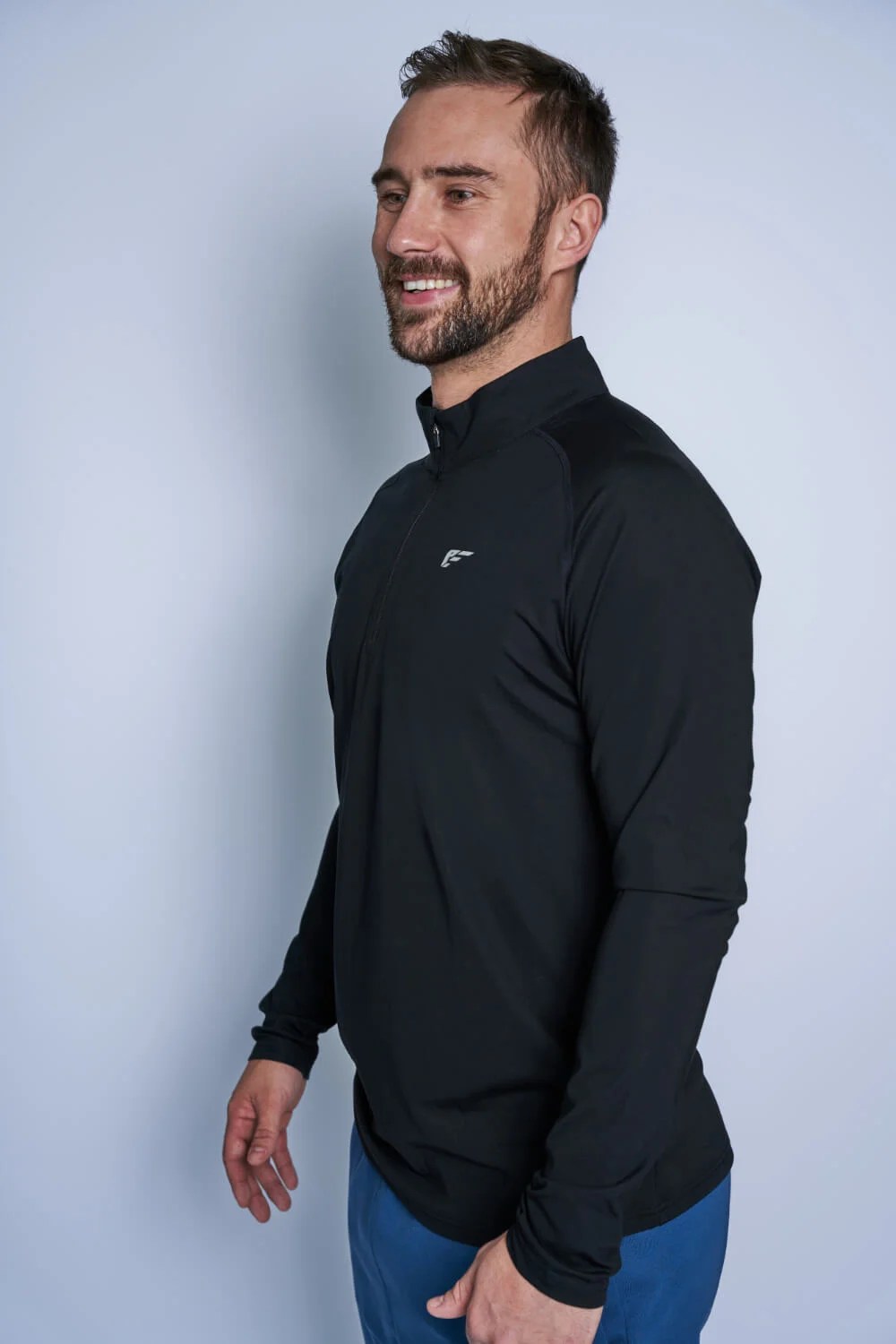 Mens-Zip-Pullover-Black-2