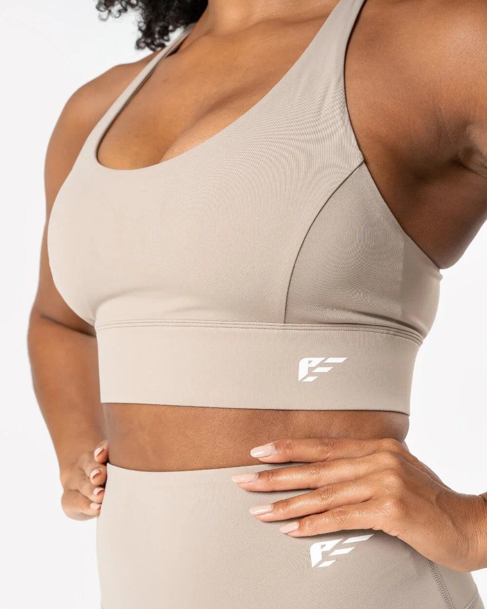 Racerback Evolve Sports Bra in Tan


