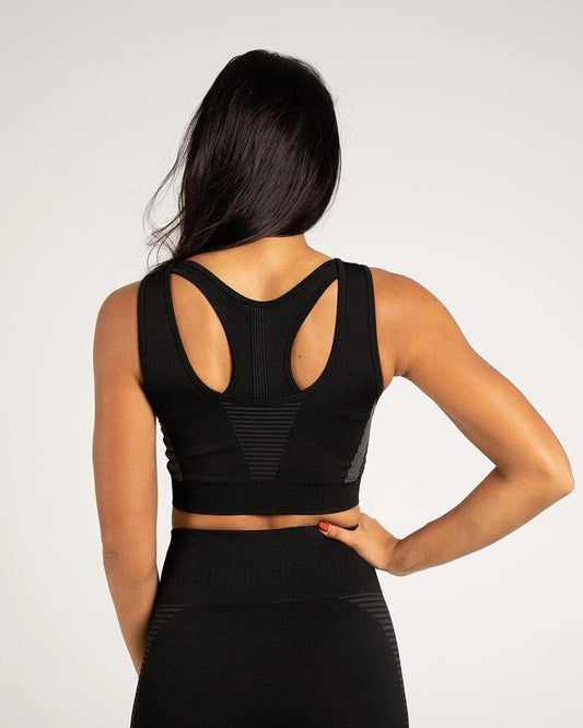Seamless Black Sports Bra for Gym

