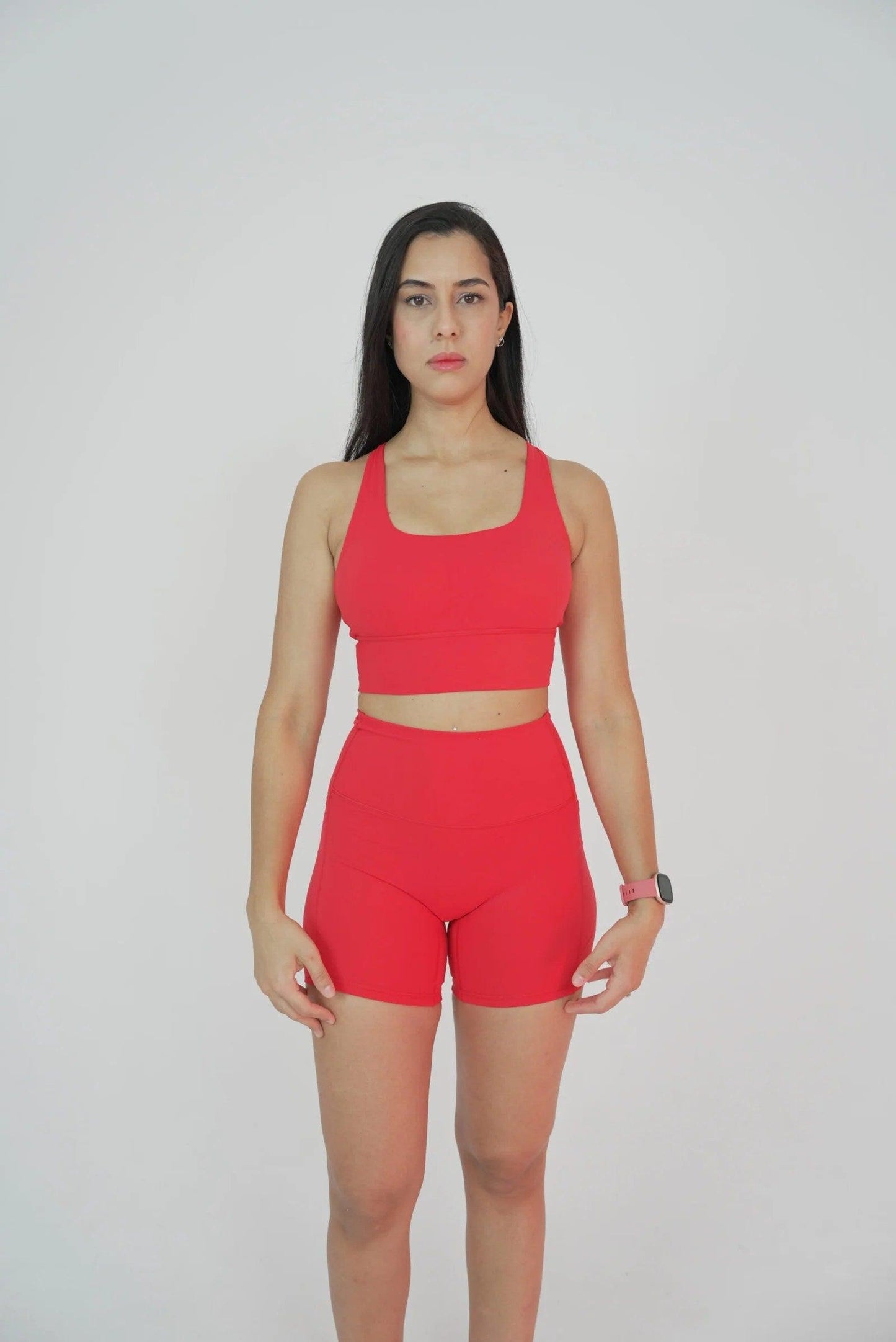 Unity Sports Bra Red Front View

