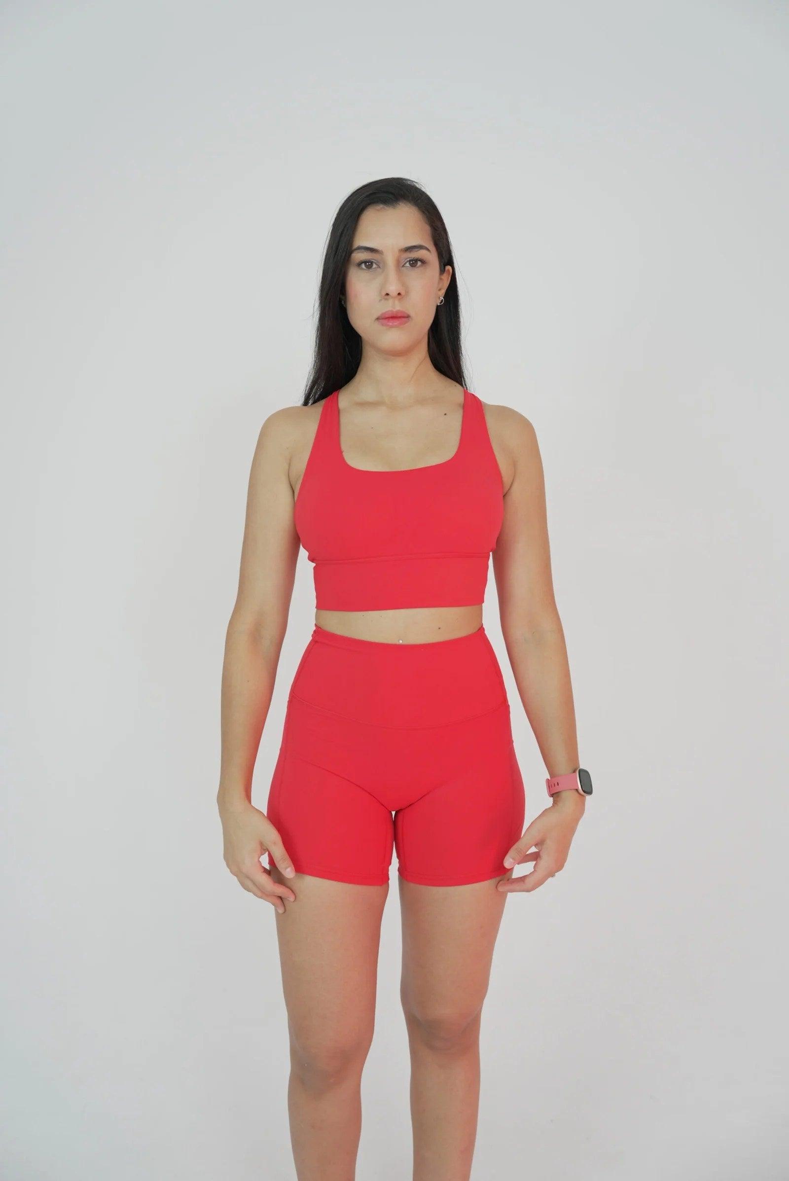 Unity Sports Bra Red Front View

