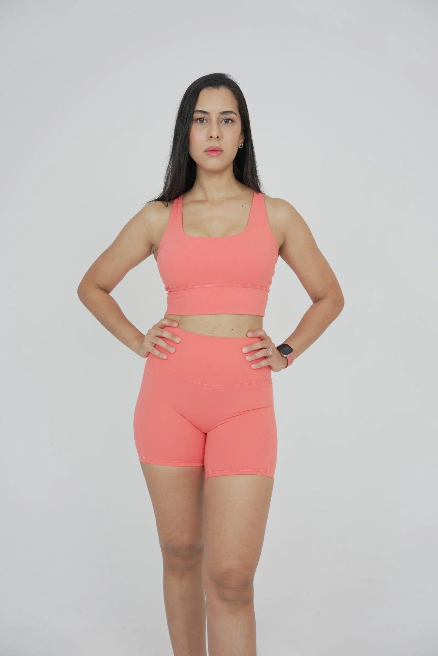 Unity shorts for women pink front view

