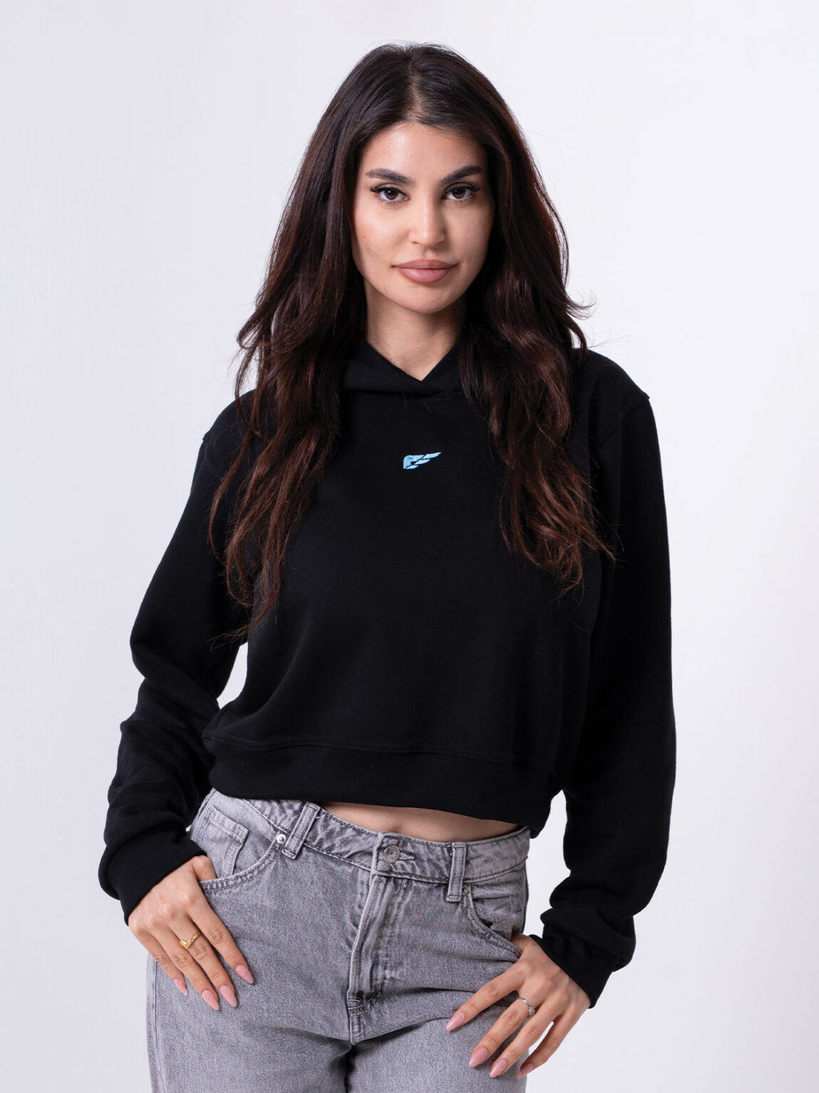 Women's Capsule Crop Hoodie in black